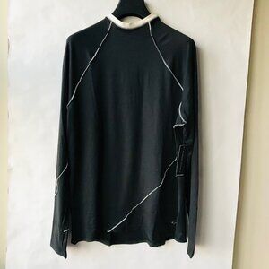 TAHARI Sport Black Long Sleeve  Logo Top Size : L  NWT  MSRP $48